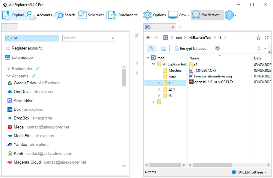 Air Explorer is designed for flexible file management and automated backups