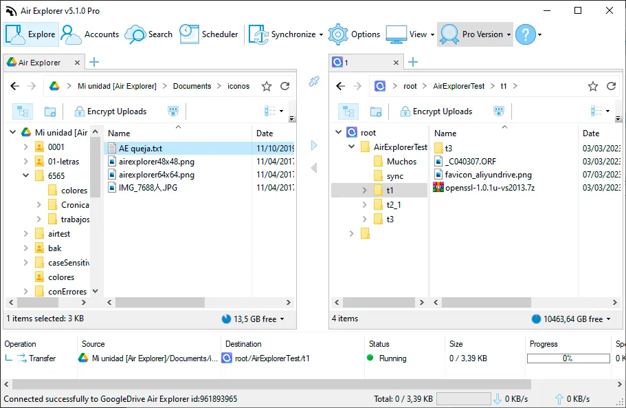 Cloud transfer with Air Explorer