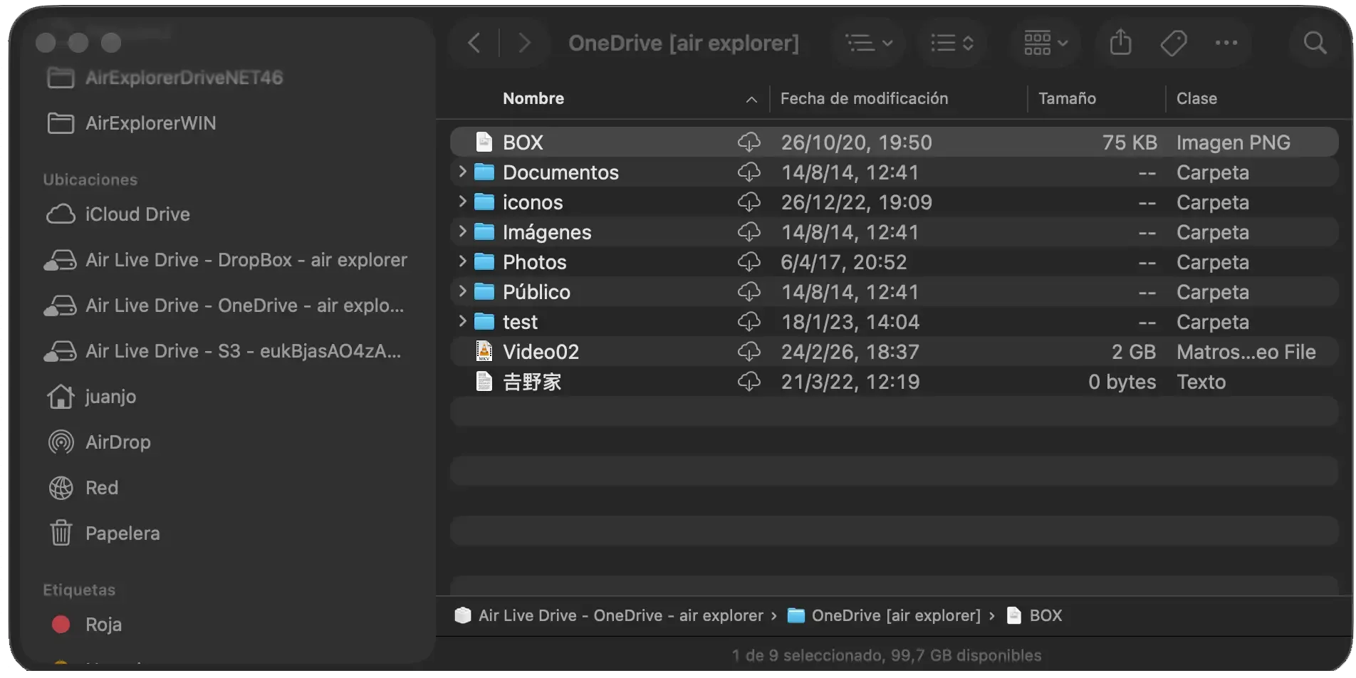 Access cloud files from Finder on Mac