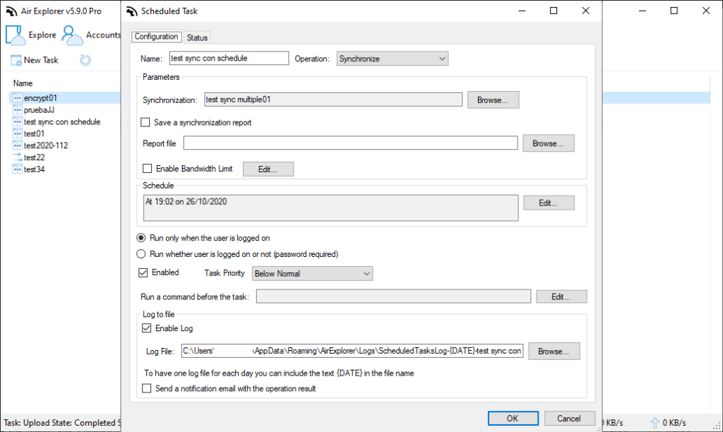 Task Scheduler: Set recurring synchronizations between an FTP development server and a local backup drive.