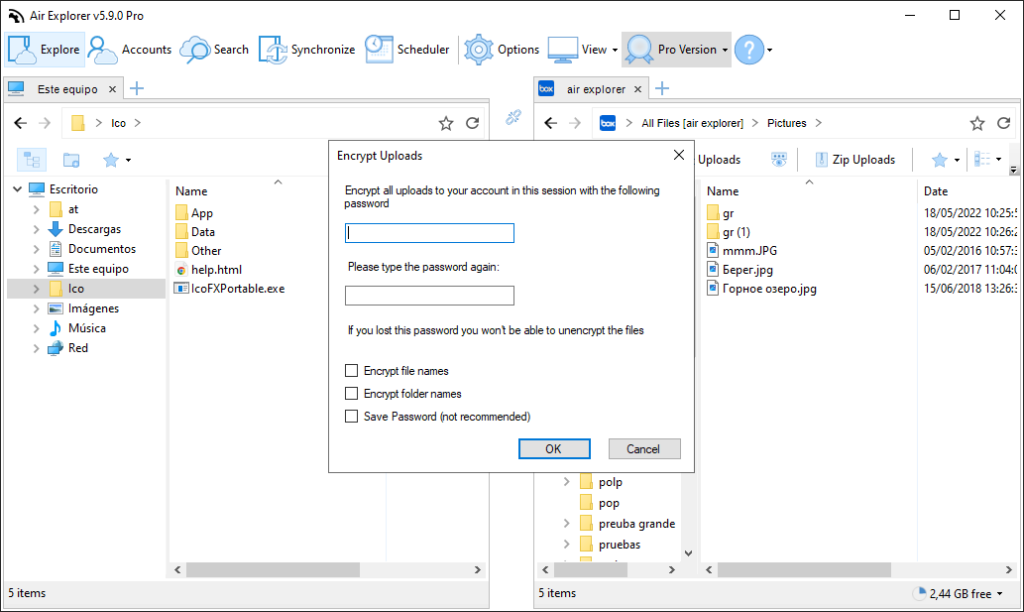 Encrypt Sensitive Files Before Uploading with Air Explorer